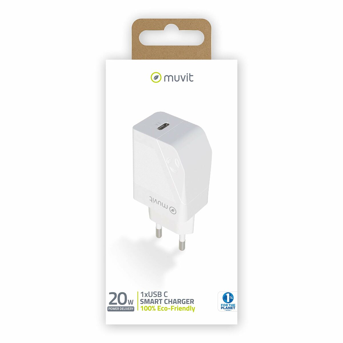 Oplader Muvit MCACC0012 20 W Wit Zwart
